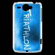 Coque HTC Wildfire G8 Triathlon sur fond bleu