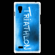 Coque LG Optimus L9 Triathlon sur fond bleu
