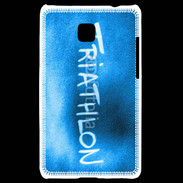 Coque LG Optimus L3 II Triathlon sur fond bleu
