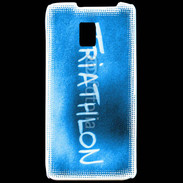 Coque LG P990 Triathlon sur fond bleu