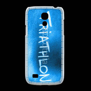 Coque Samsung Galaxy S4mini Triathlon sur fond bleu