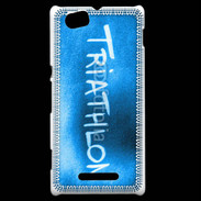 Coque Sony Xperia M Triathlon sur fond bleu