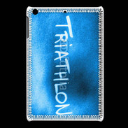 Coque iPadMini Triathlon sur fond bleu