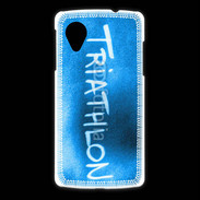Coque LG Nexus 5 Triathlon sur fond bleu
