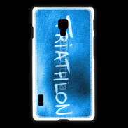 Coque LG L7 2 Triathlon sur fond bleu