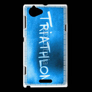 Coque Sony Xperia L Triathlon sur fond bleu