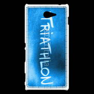 Coque Sony Xperia M2 Triathlon sur fond bleu