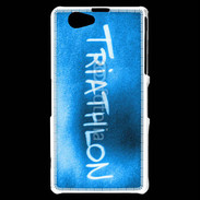 Coque Sony Xperia Z1 Compact Triathlon sur fond bleu
