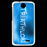 Coque HTC Desire 310 Triathlon sur fond bleu
