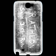 Coque Samsung Galaxy Note 2 Triathlon en noir et blanc 25