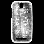Coque HTC One SV Triathlon en noir et blanc 25
