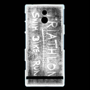 Coque Sony Xperia P Triathlon en noir et blanc 25