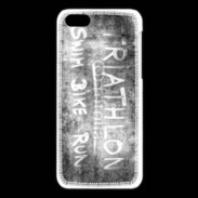 Coque iPhone 5C Triathlon en noir et blanc 25
