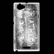 Coque Sony Xperia L Triathlon en noir et blanc 25