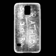 Coque Samsung Galaxy S5 Triathlon en noir et blanc 25