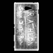 Coque Sony Xperia M2 Triathlon en noir et blanc 25