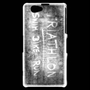 Coque Sony Xperia Z1 Compact Triathlon en noir et blanc 25