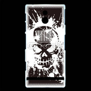 Coque Sony Xperia P Tête de mort Code Barre