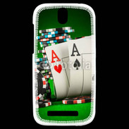 Coque HTC One SV Paire d'As au poker 75