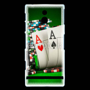 Coque Sony Xperia P Paire d'As au poker 75