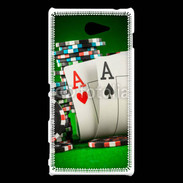 Coque Sony Xperia M2 Paire d'As au poker 75