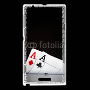 Coque Sony Xperia L Paire d'As au poker 85
