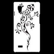 Coque LG Optimus L9 Salamandre tribal noir 550