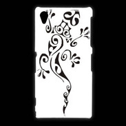 Coque Sony Xpéria Z1 Salamandre tribal noir 550