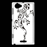 Coque Sony Xperia L Salamandre tribal noir 550