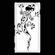 Coque Sony Xperia M2 Salamandre tribal noir 550