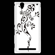 Coque Sony Xperia T2 Ultra Salamandre tribal noir 550