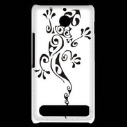 Coque Sony Xperia E1 Salamandre tribal noir 550