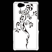 Coque Sony Xperia Z1 Compact Salamandre tribal noir 550