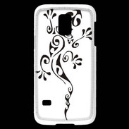 Coque Samsung Galaxy S5 Mini Salamandre tribal noir 550