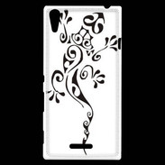 Coque Sony Xperia T3 Salamandre tribal noir 550