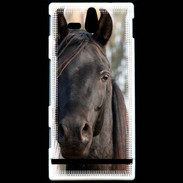 Coque Sony Xperia U Tête de cheval noir