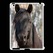 Coque iPad 2/3 Tête de cheval noir