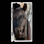 Coque Sony Xperia L Tête de cheval noir