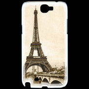 Coque Samsung Galaxy Note 2 Tour Eiffel Vintage en noir et blanc