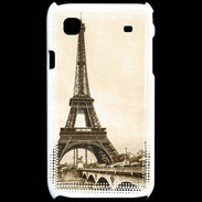 Coque Samsung Galaxy S Tour Eiffel Vintage en noir et blanc