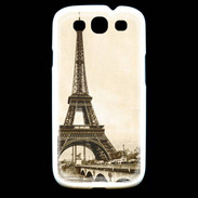 Coque Samsung Galaxy S3 Tour Eiffel Vintage en noir et blanc