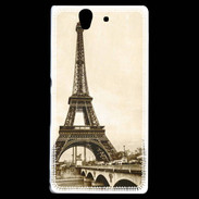 Coque Sony Xperia Z Tour Eiffel Vintage en noir et blanc