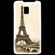 Coque LG P990 Tour Eiffel Vintage en noir et blanc