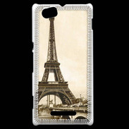 Coque Sony Xperia M Tour Eiffel Vintage en noir et blanc