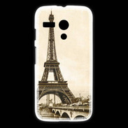 Coque Motorola G Tour Eiffel Vintage en noir et blanc