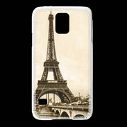 Coque Samsung Galaxy S5 Tour Eiffel Vintage en noir et blanc