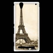 Coque Sony Xperia T2 Ultra Tour Eiffel Vintage en noir et blanc