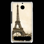 Coque Sony Xperia E1 Tour Eiffel Vintage en noir et blanc