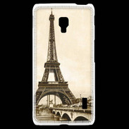 Coque LG F6 Tour Eiffel Vintage en noir et blanc