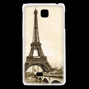 Coque LG F5 Tour Eiffel Vintage en noir et blanc